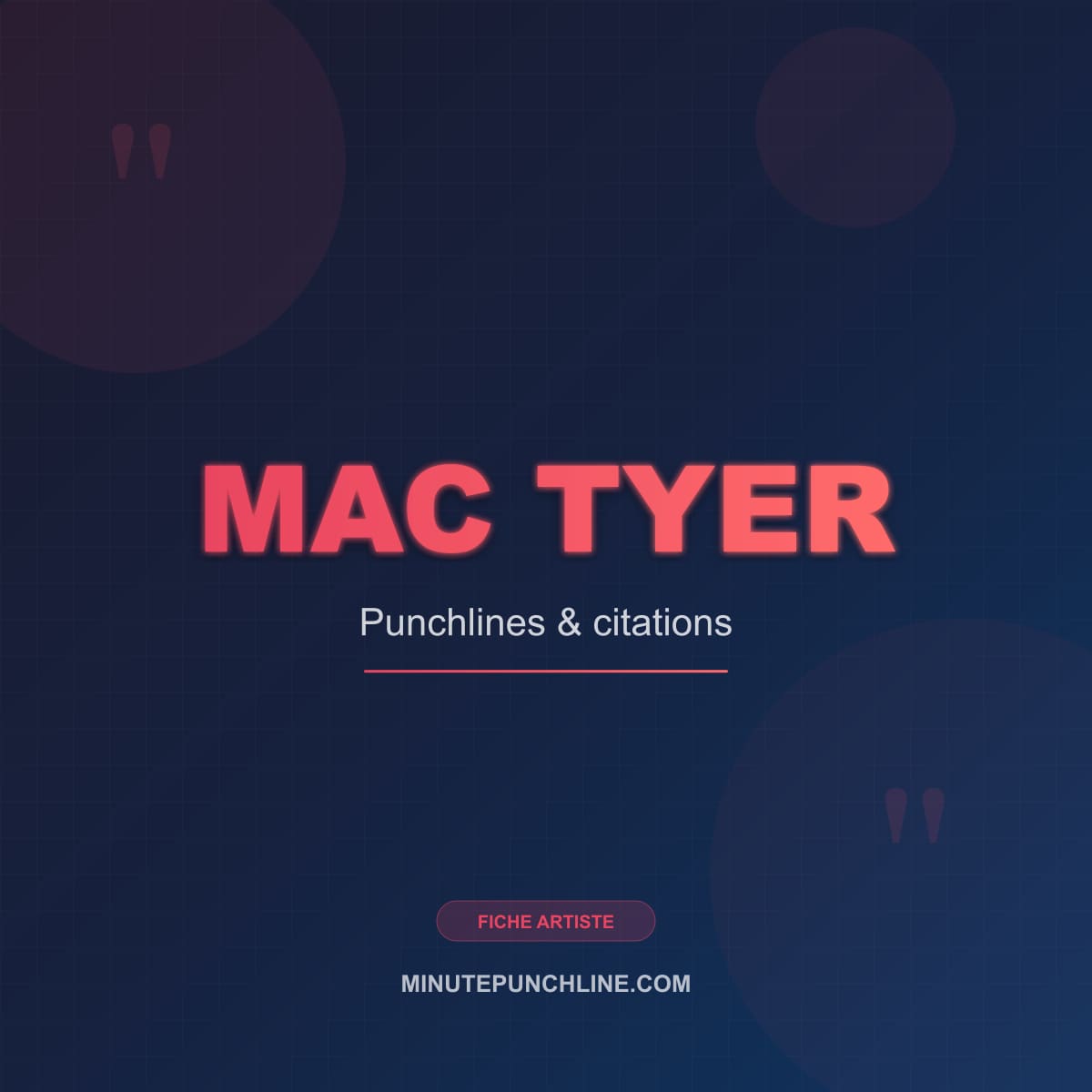 Portrait de Mac Tyer
