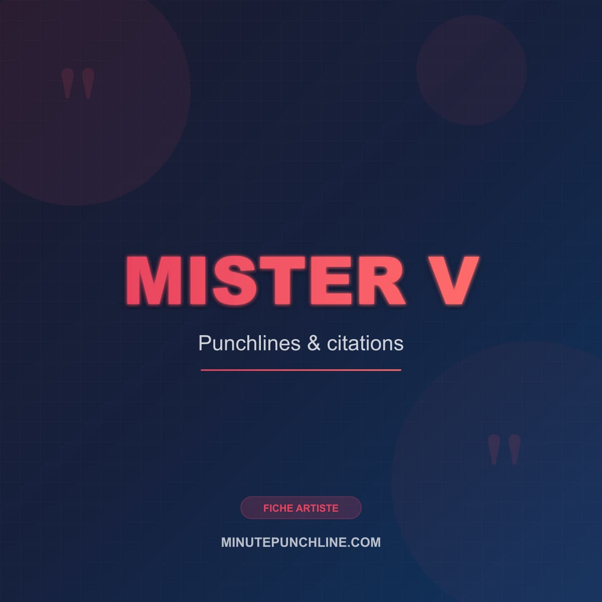 Portrait de Mister V