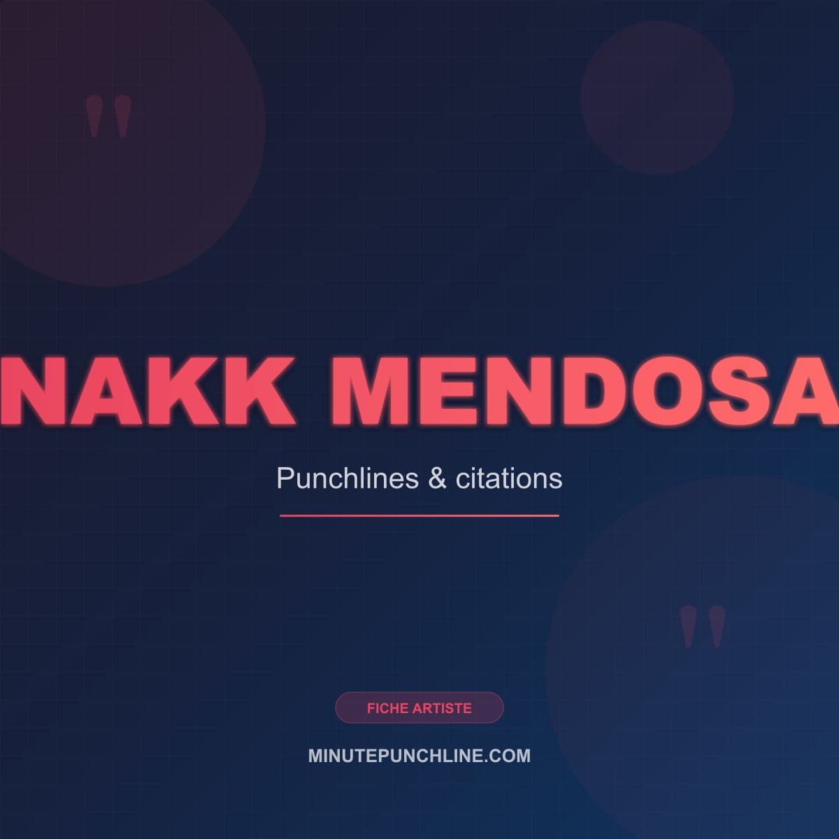 Portrait de Nakk Mendosa