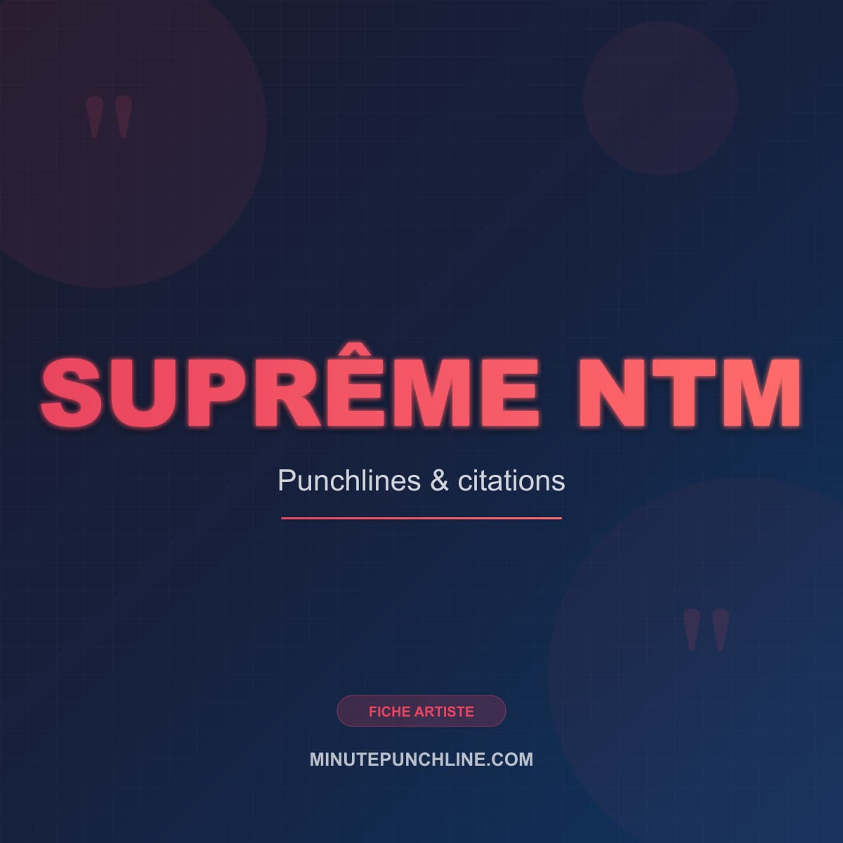 Suprême NTM — fiche artiste MinutePunchline