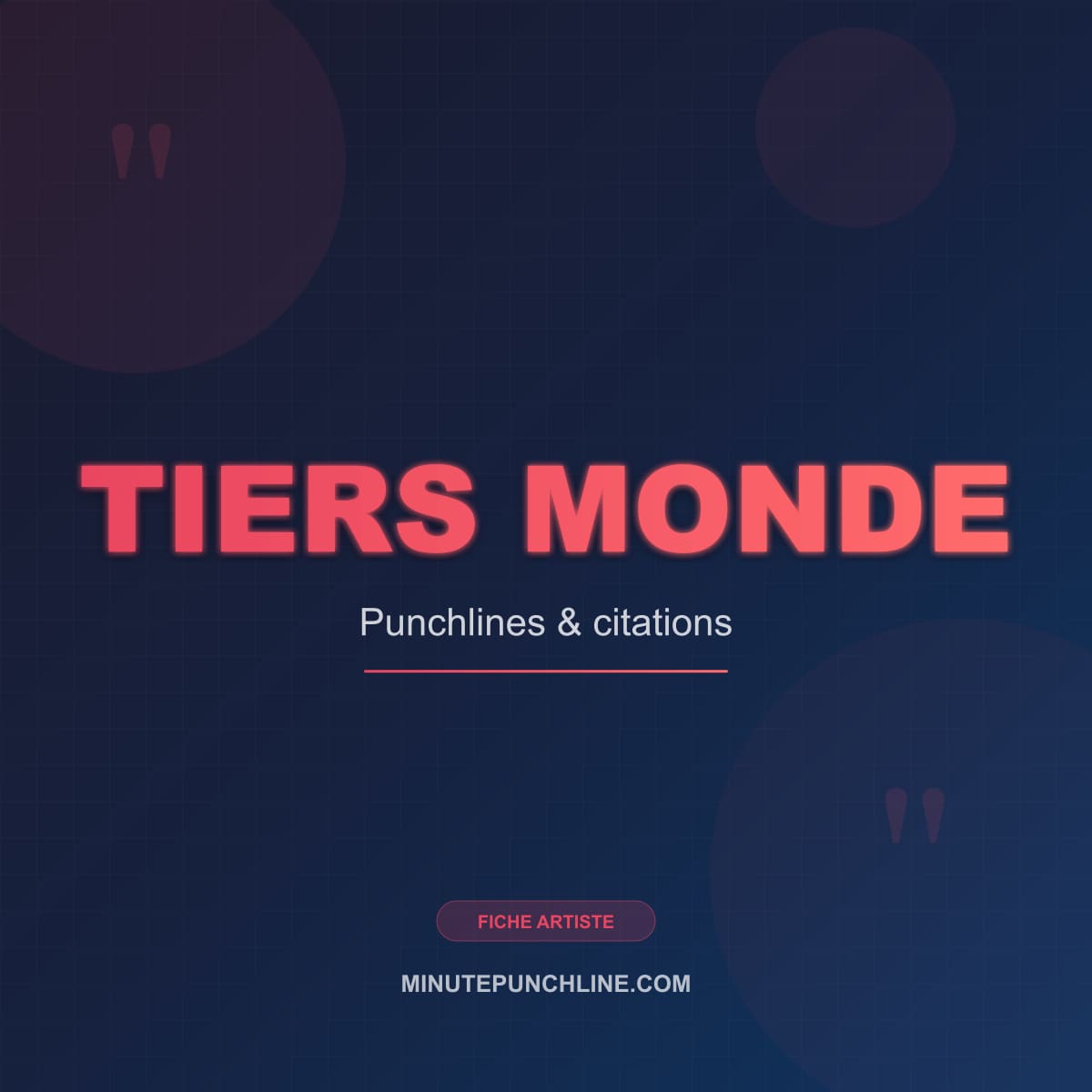 Portrait de Tiers Monde