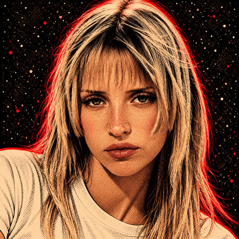 Portrait illustré de Angèle