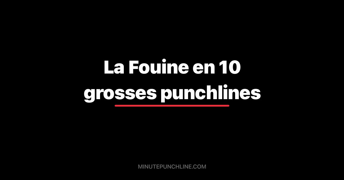 La Fouine en 10 grosses punchlines