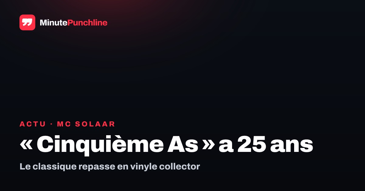 « Cinquième As » réédité pour ses 25 ans : MC Solaar remet la plume au sommet du rap FR