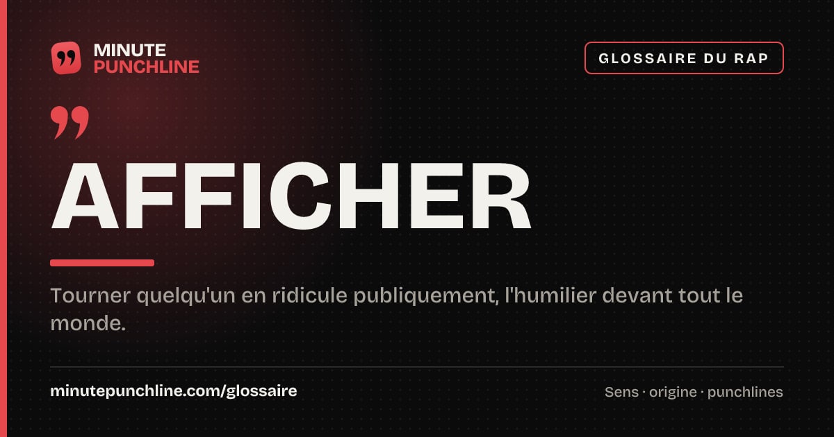 Afficher - signification et origine