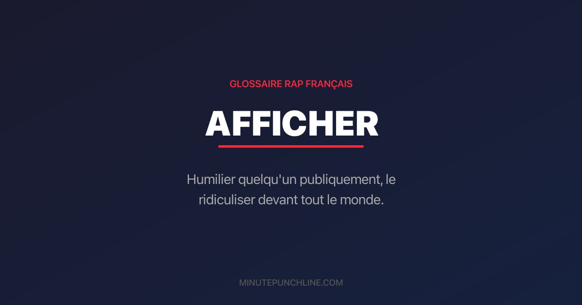 Afficher - signification et origine