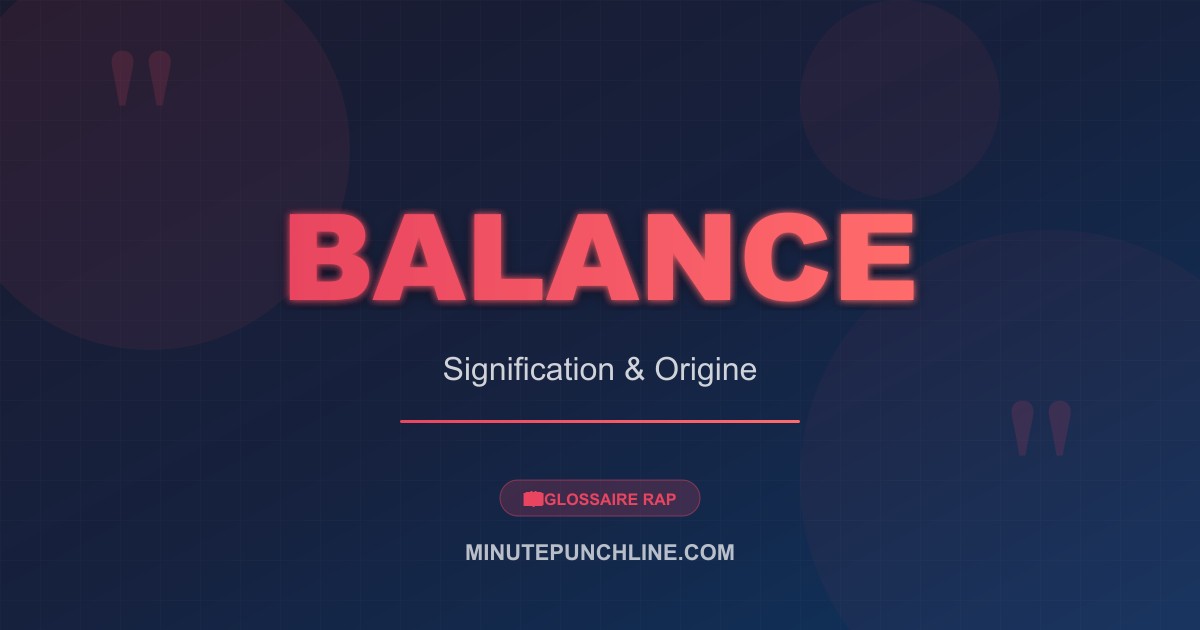Balance - signification et origine