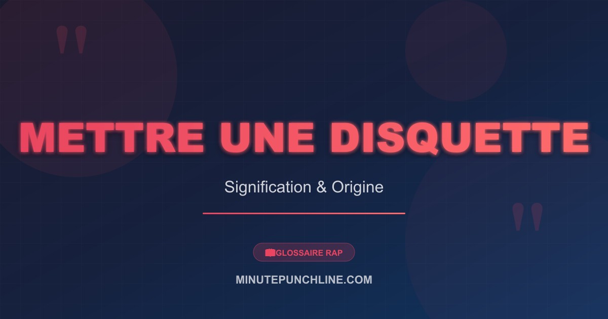 Mettre une disquette - signification et origine