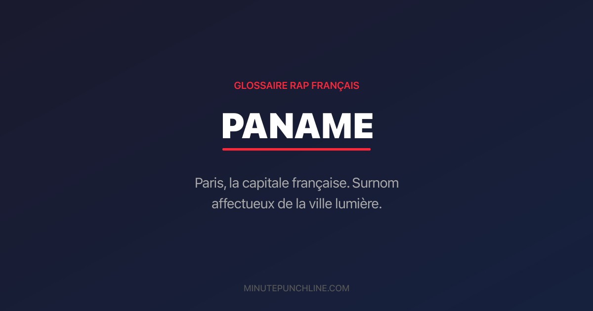 Paname - signification et origine