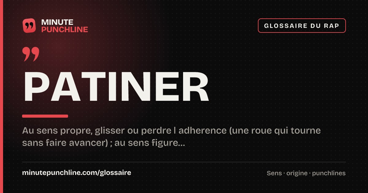 Patiner - signification et origine