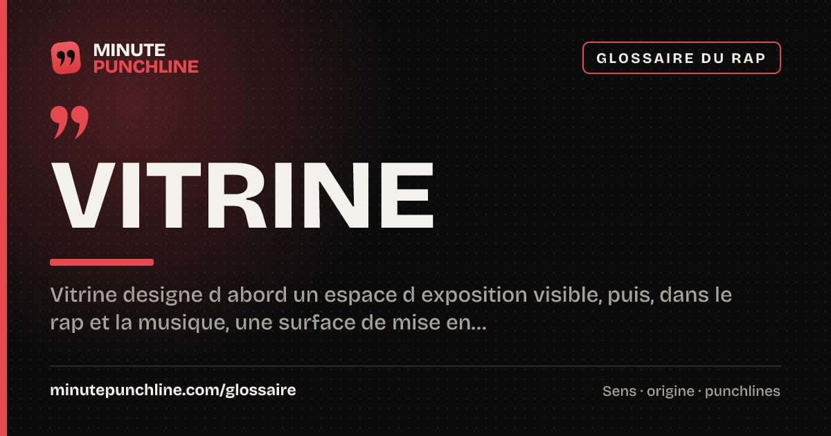 Vitrine - signification et origine